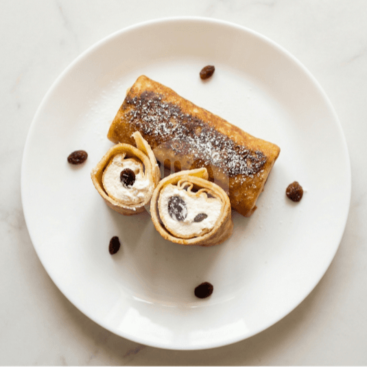 Cottage Cheese & Raisin Crepes